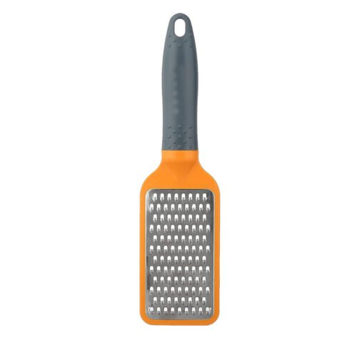 Multipurpose Stainless Steel Grater with Anti-Slip Handle – Orange Color, Ideal for Cheese, Vegetables & Fruits