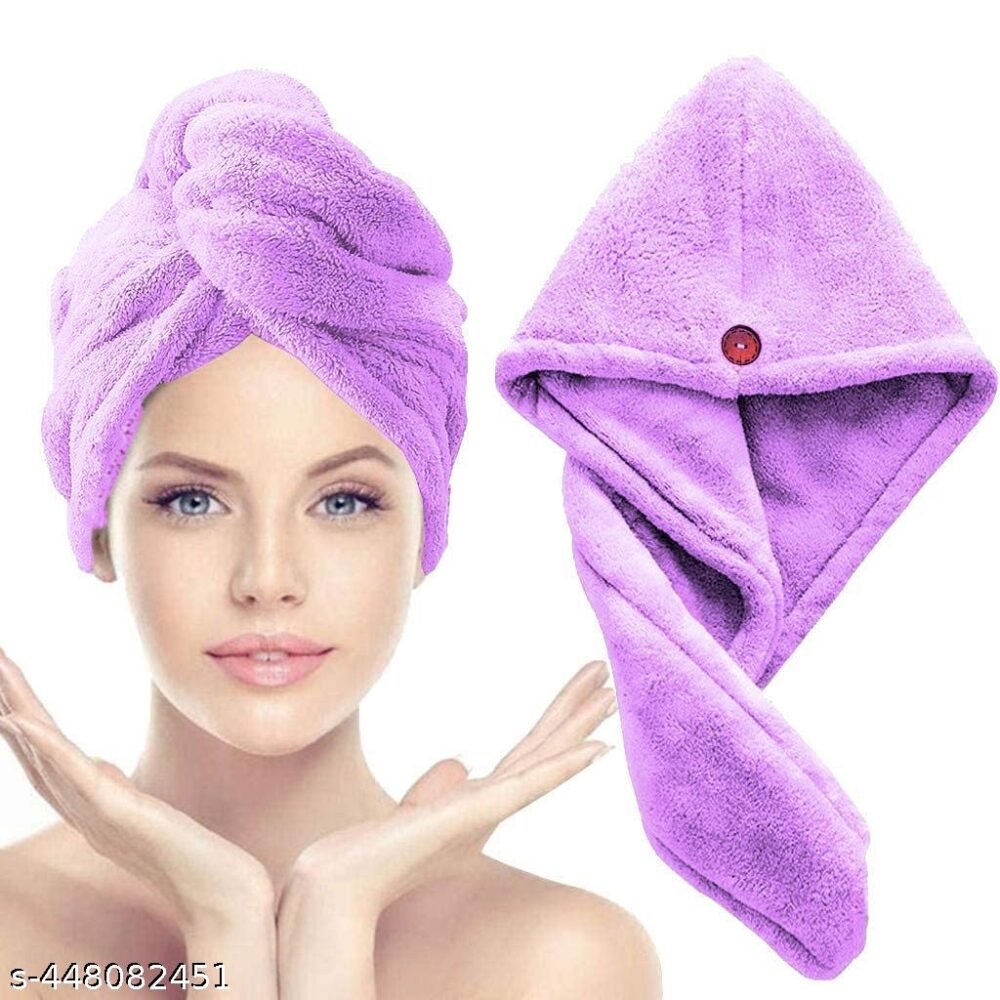 Stylish Hair Wrap Towel Microfiber, Hair Drying Towels Quick Dry Hair Hat Drying Shower Head Towels Wrapped Bath Cap Anti Frizz Hair Care Dryer Towel for Women Girl Wet/Long/Curly/Thick Hair Shower Caps Pack of 1
