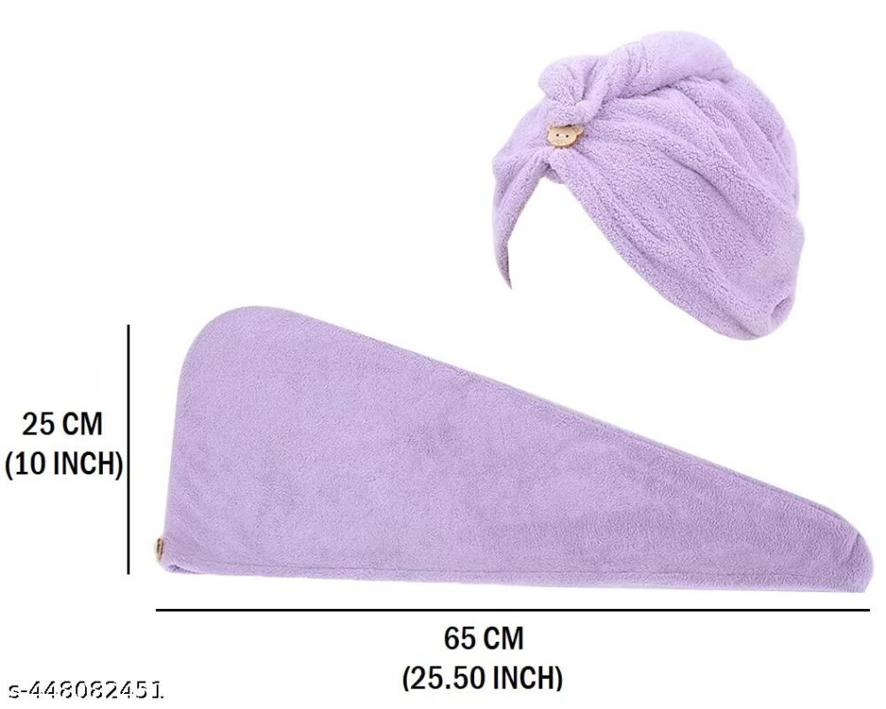 Stylish Hair Wrap Towel Microfiber, Hair Drying Towels Quick Dry Hair Hat Drying Shower Head Towels Wrapped Bath Cap Anti Frizz Hair Care Dryer Towel for Women Girl Wet/Long/Curly/Thick Hair Shower Caps Pack of 1 - Image 4